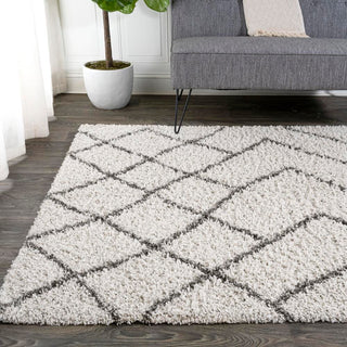 Inca Moroccan Diamond Shag Area Rug - JONATHAN Y