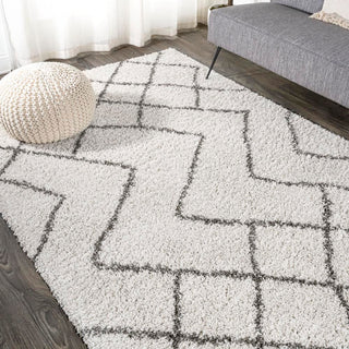 Inca Moroccan Diamond Shag Area Rug - JONATHAN Y