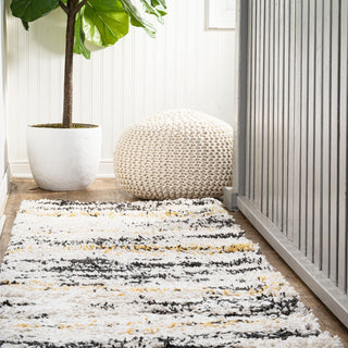 Nova Modern Bold Strie' Shag Area Rug