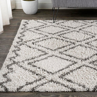 Soller Diamond Trellis Shag Area Rug - JONATHAN Y