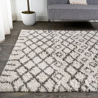 Algaida Moroccan Diamond Shag Area Rug - JONATHAN Y