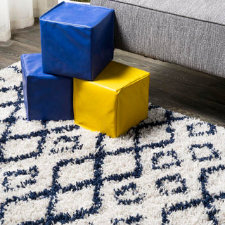 Algaida Moroccan Diamond Shag Area Rug