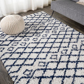Algaida Moroccan Diamond Shag Area Rug - JONATHAN Y