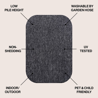 Miles Modern Minimalist Radius Corner Solid Indoor/Outdoor Area Rug - JONATHAN Y