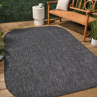 Miles Modern Minimalist Radius Corner Solid Indoor/Outdoor Area Rug - JONATHAN Y
