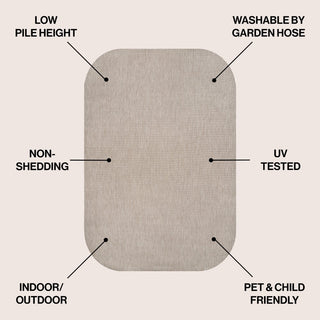Miles Modern Minimalist Radius Corner Solid Indoor/Outdoor Area Rug - JONATHAN Y