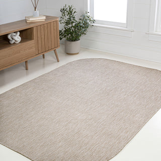 Miles Modern Minimalist Radius Corner Solid Indoor/Outdoor Area Rug