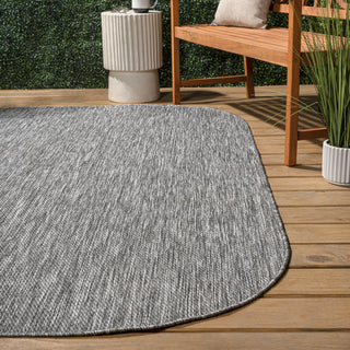 Miles Modern Minimalist Radius Corner Solid Indoor/Outdoor Area Rug