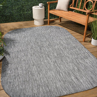 Miles Modern Minimalist Radius Corner Solid Indoor/Outdoor Area Rug