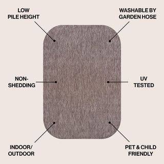Miles Modern Minimalist Radius Corner Solid Indoor/Outdoor Area Rug - JONATHAN Y