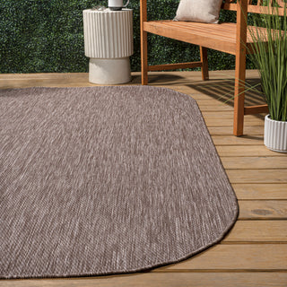 Miles Modern Minimalist Radius Corner Solid Indoor/Outdoor Area Rug