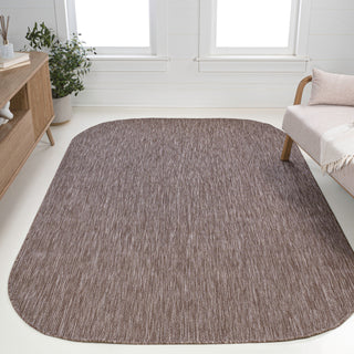 Miles Modern Minimalist Radius Corner Solid Indoor/Outdoor Area Rug