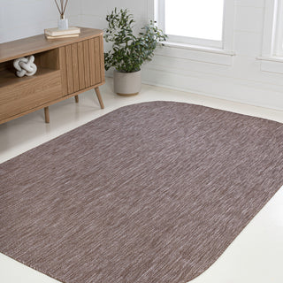 Miles Modern Minimalist Radius Corner Solid Indoor/Outdoor Area Rug