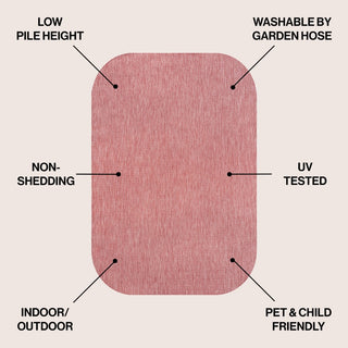 Miles Modern Minimalist Radius Corner Solid Indoor/Outdoor Area Rug - JONATHAN Y