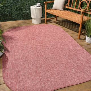 Miles Modern Minimalist Radius Corner Solid Indoor/Outdoor Area Rug