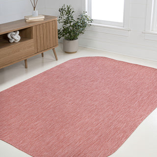 Miles Modern Minimalist Radius Corner Solid Indoor/Outdoor Area Rug