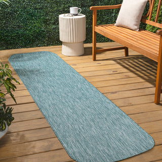 Miles Modern Minimalist Radius Corner Solid Indoor/Outdoor Area Rug