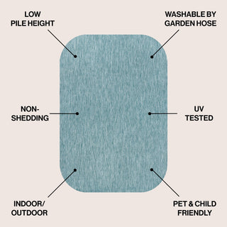 Miles Modern Minimalist Radius Corner Solid Indoor/Outdoor Area Rug