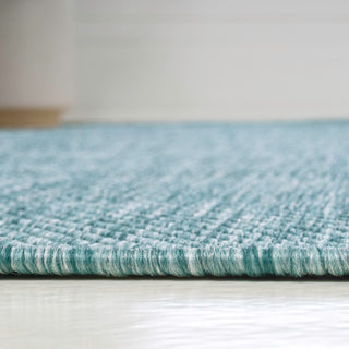 Miles Modern Minimalist Radius Corner Solid Indoor/Outdoor Area Rug