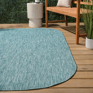 Miles Modern Minimalist Radius Corner Solid Indoor/Outdoor Area Rug
