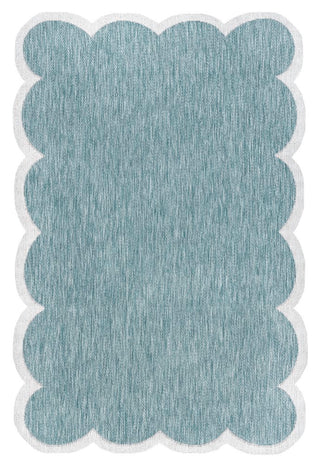 Alice Classic Cottage Two-tone Scalloped Indoor/Outdoor Area Rug - JONATHAN Y