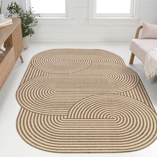 Margot Modern Geometric Arch Stripe Area Rug - JONATHAN Y