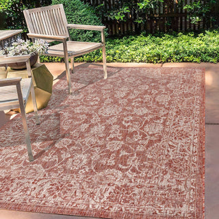 Tela Bohemian Textured Weave Floral Indoor/outdoor Area Rug - JONATHAN Y