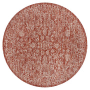 Tela Bohemian Textured Weave Floral Indoor/outdoor Round Rug