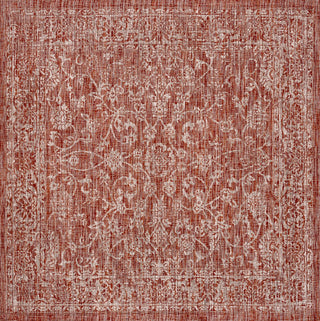 Tela Bohemian Textured Weave Floral Indoor/outdoor Square Rug