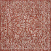 Tela Bohemian Textured Weave Floral Indoor/outdoor Square Rug