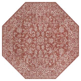 Tela Bohemian Textured Weave Floral Indoor/outdoor Octagon Rug