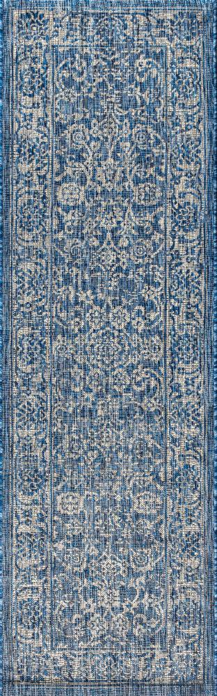 Tela Bohemian Textured Weave Floral Indoor/outdoor Runner Rug - JONATHAN Y
