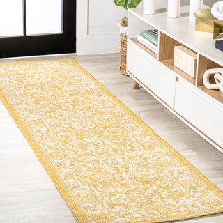 Tela Bohemian Textured Weave Floral Indoor/outdoor Runner Rug
