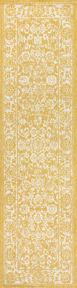 Tela Bohemian Textured Weave Floral Indoor/outdoor Runner Rug