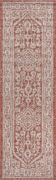 Sinjuri Medallion Textured Weave Indoor/outdoor Runner Rug