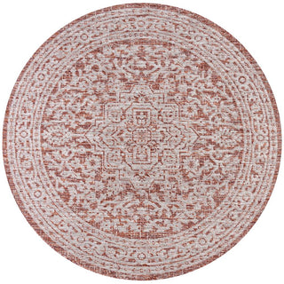 Sinjuri Medallion Textured Weave Indoor/outdoor Round Rug