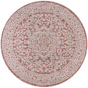 Sinjuri Medallion Textured Weave Indoor/outdoor Round Rug