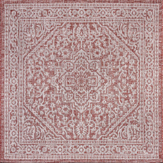 Sinjuri Medallion Textured Weave Indoor/outdoor Square Rug - JONATHAN Y