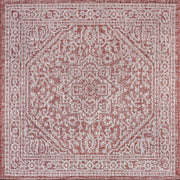 Sinjuri Medallion Textured Weave Indoor/outdoor Square Rug