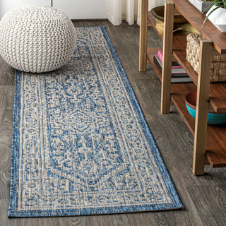 Sinjuri Medallion Textured Weave Indoor/outdoor Runner Rug