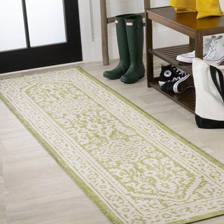 Sinjuri Medallion Textured Weave Indoor/outdoor Runner Rug