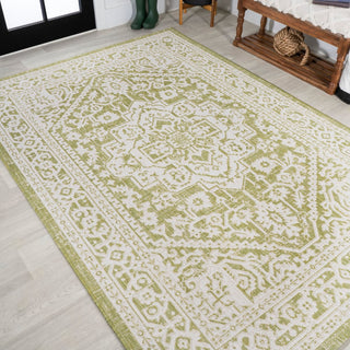 Sinjuri Medallion Textured Weave Indoor/outdoor Area Rug