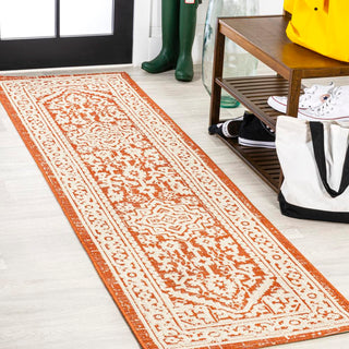 Sinjuri Medallion Textured Weave Indoor/outdoor Runner Rug