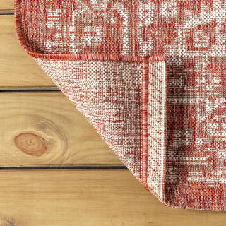 Malta Bohemian Medallion Textured Weave Indoor/outdoor Round Rug - JONATHAN Y