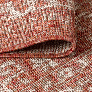 Malta Bohemian Medallion Textured Weave Indoor/outdoor Round Rug - JONATHAN Y