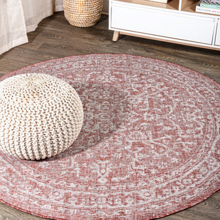 Malta Bohemian Medallion Textured Weave Indoor/outdoor Round Rug