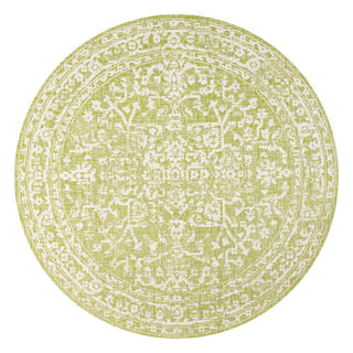Malta Bohemian Medallion Textured Weave Indoor/outdoor Round Rug - JONATHAN Y