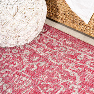 Malta Bohemian Medallion Textured Weave Indoor/outdoor Round Rug - JONATHAN Y