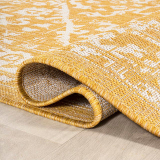 Malta Bohemian Medallion Textured Weave Indoor/outdoor Round Rug