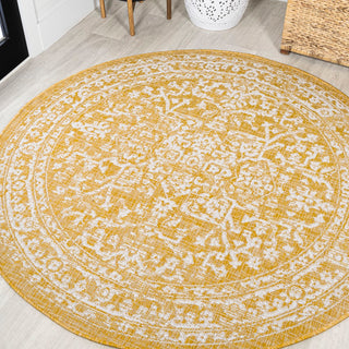 Malta Bohemian Medallion Textured Weave Indoor/outdoor Round Rug